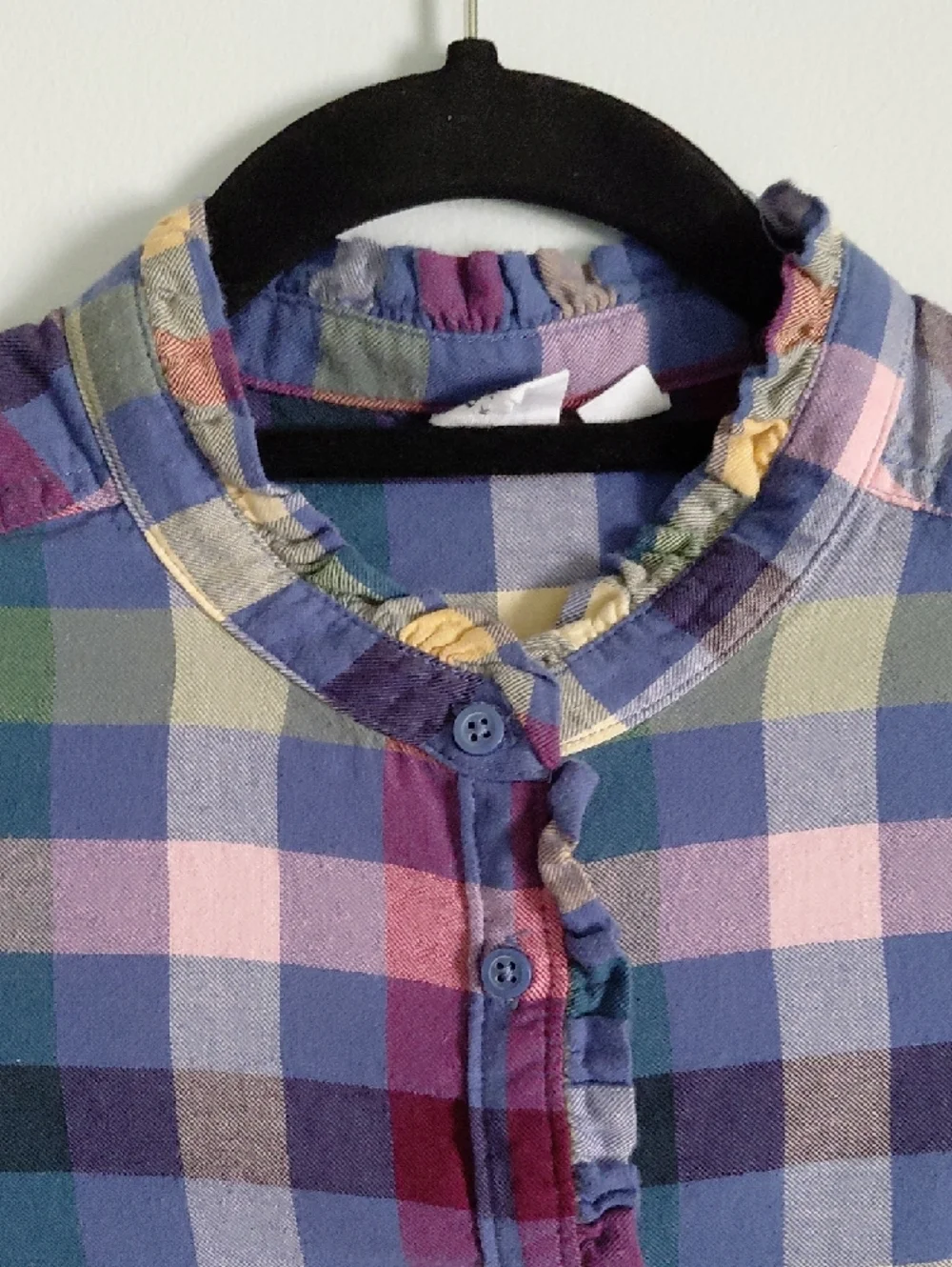 Gap Kids Colorful Multicolored Plaid Shirt Dress Belted Tie Waist Button Down